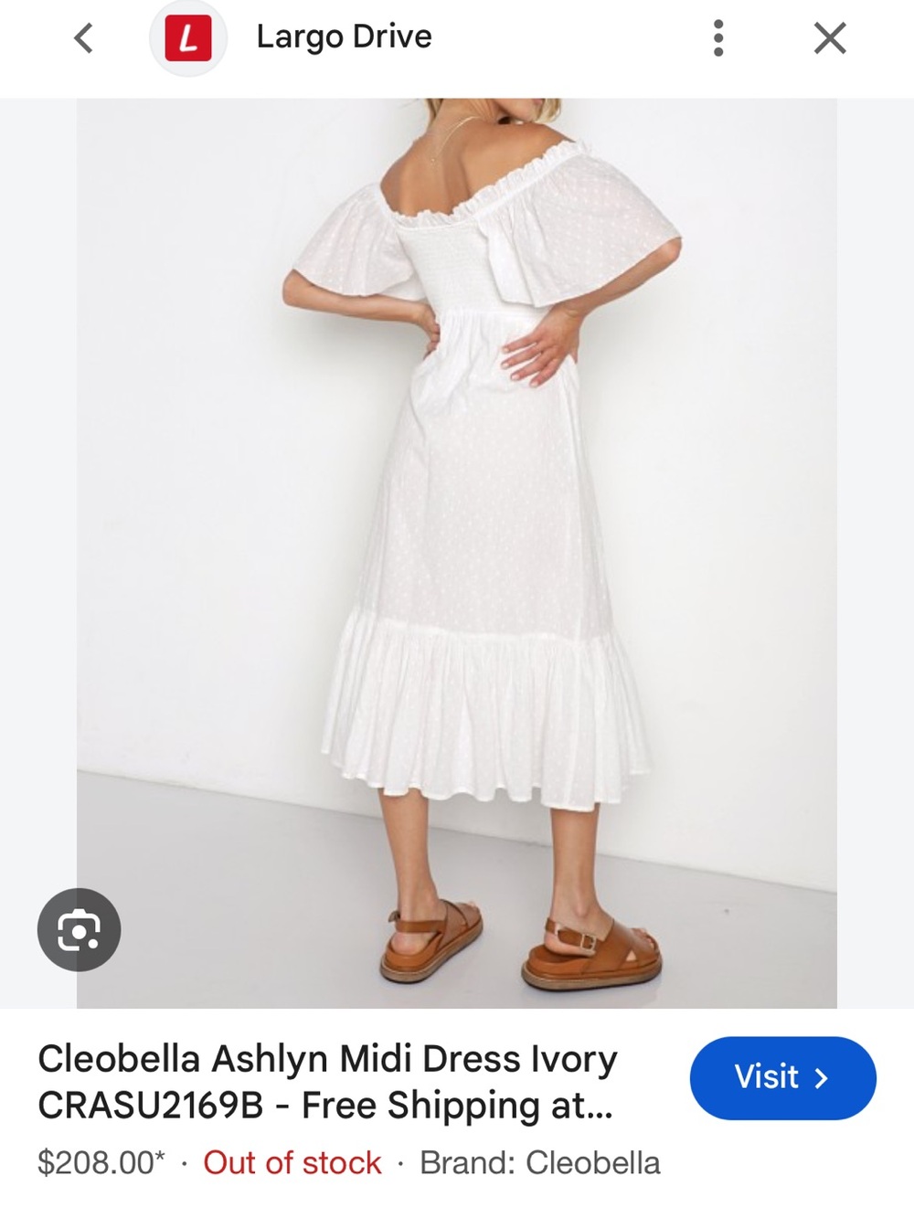 Gorgeous Cleobella Ashlyn Organic Cotton Puff Sleeve Midi Dress with Tie Front - Picture 15 of 15